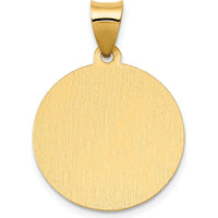 14K Yellow Gold Polished and Satin St. Catherine Hollow Medal Pendant - Meaningful Faith Charm by Oro Pregiato
