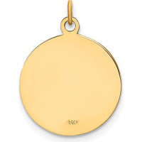 14K Yellow Gold Polished and Satin St. Christopher Medal Charm - 20mm Length by Oro Pregiato