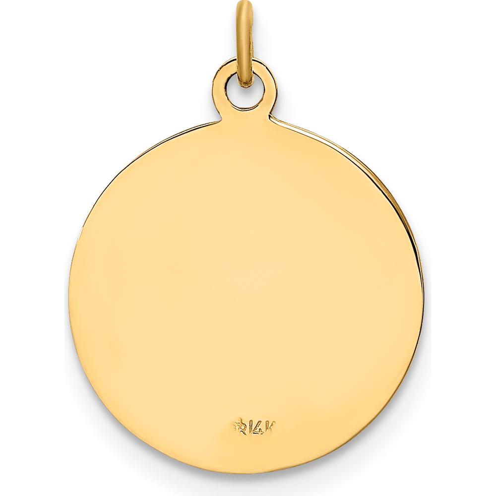14K Yellow Gold Polished and Satin St. Christopher Medal Charm - 20mm Length by Oro Pregiato