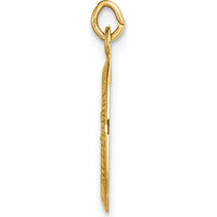 14K Yellow Gold Polished and Satin St. Christopher Medal Charm - Solid Design for Protection by Oro Pregiato