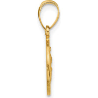 14K Yellow Gold Polished and Satin St. Christopher Medal Pendant - 21.1mm by Oro Pregiato