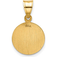 14K Yellow Gold Polished and Satin St. Christopher Medal Pendant - 21.1mm by Oro Pregiato