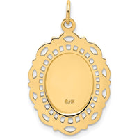 14K Yellow Gold Polished & Satin St. Christopher Medal Pendant - 28.75mm x 17.6mm by Oro Pregiato