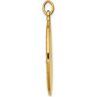 14K Yellow Gold Polished and Satin St. Christopher Medal Pendant - 31.5mm Length by Oro Pregiato
