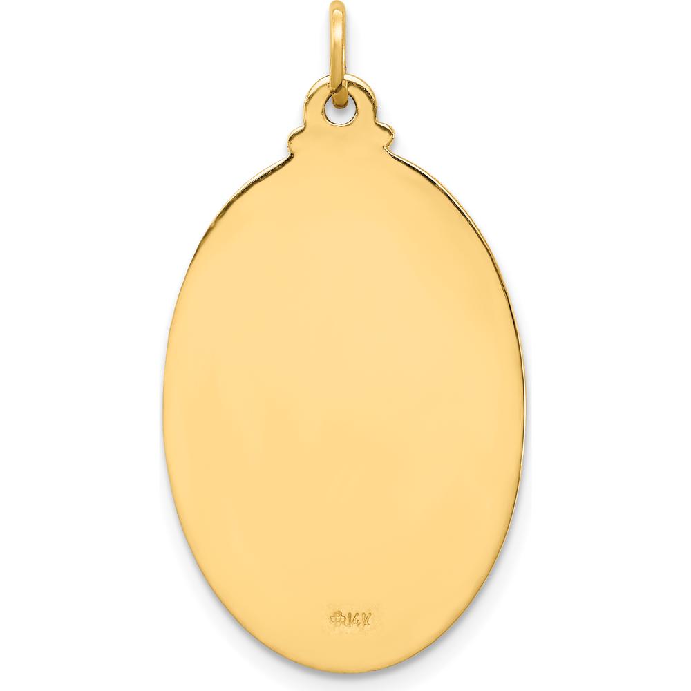 14K Yellow Gold Polished and Satin St. Christopher Medal Pendant - 31.5mm Length by Oro Pregiato