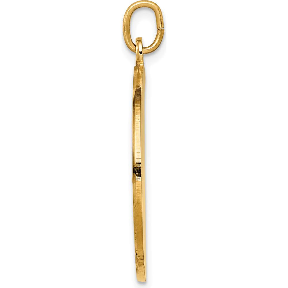 14K Yellow Gold Polished and Satin St. Christopher Medal Pendant - 31.7mm Length by Oro Pregiato