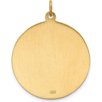 14K Yellow Gold Polished and Satin St. Christopher Medal Pendant - 31.7mm Length by Oro Pregiato