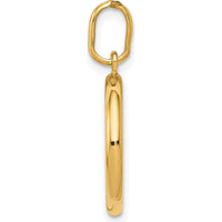 14K Yellow Gold Polished and Satin St. Christopher Round Pendant - Symbol of Protection by Oro Pregiato