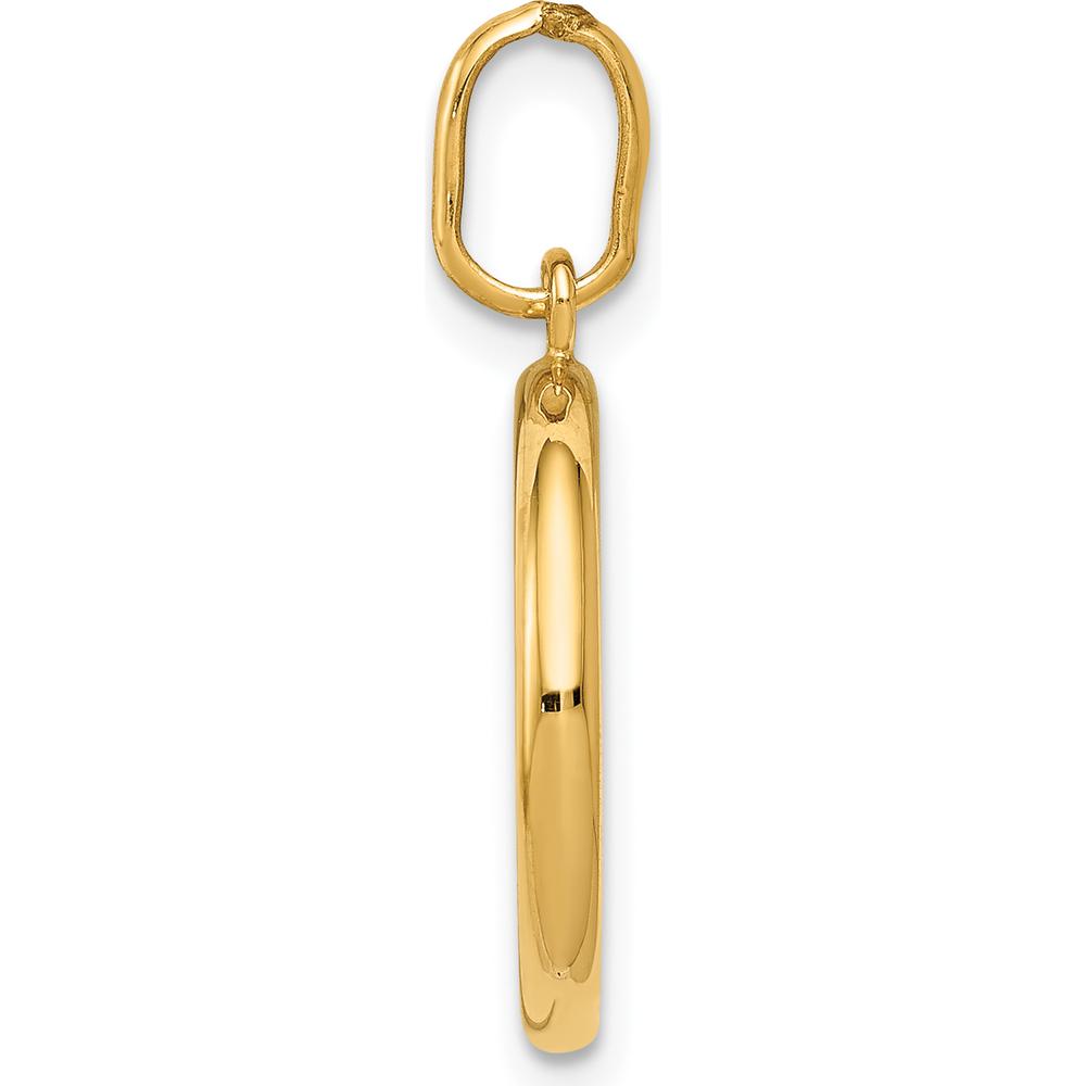 14K Yellow Gold Polished and Satin St. Christopher Round Pendant - Symbol of Protection by Oro Pregiato