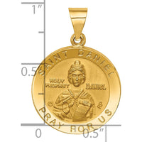 14K Yellow Gold Polished and Satin St. Daniel Medal Pendant - 21.5mm by Oro Pregiato