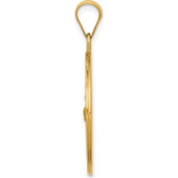 14K Yellow Gold Polished and Satin St. Francis Medal Pendant - 25.15mm x 22.5mm by Oro Pregiato