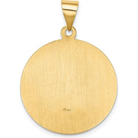 14K Yellow Gold Polished and Satin St. Francis Medal Pendant - 25.15mm x 22.5mm by Oro Pregiato
