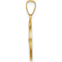 14K Yellow Gold Polished and Satin St. Francis Medal Pendant - Religious Prayer Charm by Oro Pregiato