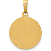 14K Yellow Gold Polished and Satin St. Francis Medal Pendant - Religious Prayer Charm by Oro Pregiato