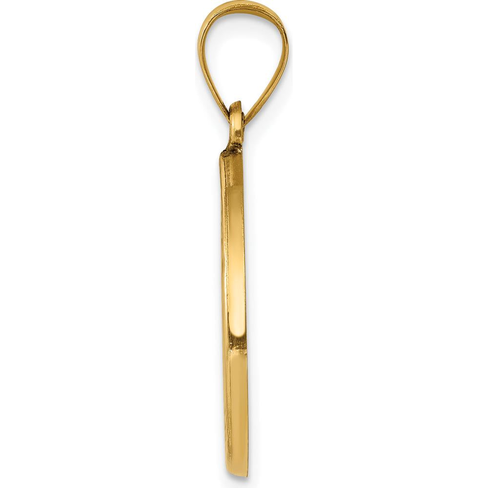 14K Yellow Gold Polished and Satin St. John the Baptist Medal Pendant - Hollow Design by Oro Pregiato
