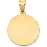14K Yellow Gold Polished and Satin St. John the Baptist Medal Pendant - Hollow Design by Oro Pregiato