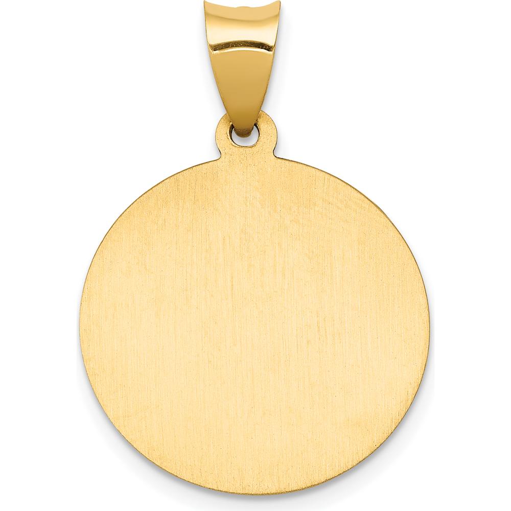 14K Yellow Gold Polished and Satin St. John the Baptist Medal Pendant - Hollow Design by Oro Pregiato