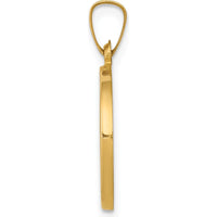14K Yellow Gold Polished and Satin St. John the Baptist Round Pendant by Oro Pregiato