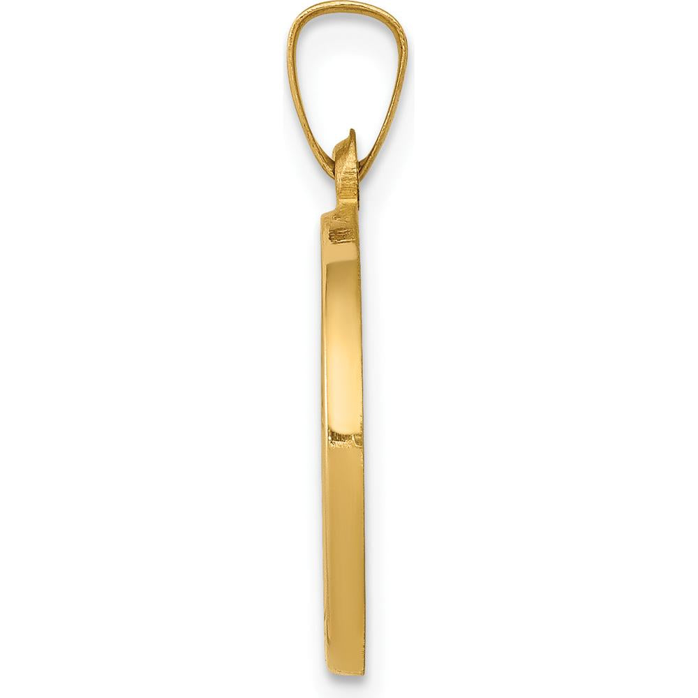 14K Yellow Gold Polished and Satin St. John the Baptist Round Pendant by Oro Pregiato