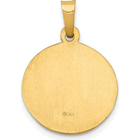 14K Yellow Gold Polished and Satin St. John the Baptist Round Pendant by Oro Pregiato