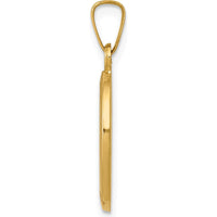 14K Yellow Gold Polished and Satin St. Joseph Medal Hollow Oval Pendant - 24.5mm Length by Oro Pregiato