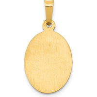 14K Yellow Gold Polished and Satin St. Joseph Medal Hollow Oval Pendant - 24.5mm Length by Oro Pregiato