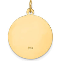 14K Yellow Gold Polished and Satin St. Joseph Medal Pendant - 25mm Length by Oro Pregiato