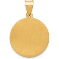 14K Yellow Gold Polished and Satin St. Joseph Medal Pendant - 27mm by Oro Pregiato