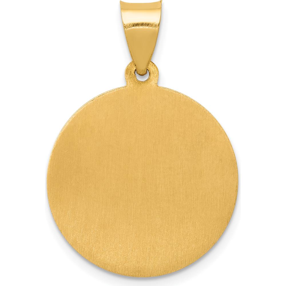 14K Yellow Gold Polished and Satin St. Joseph Medal Pendant - 27mm by Oro Pregiato