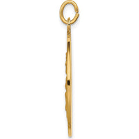 14K Yellow Gold Polished and Satin St. Joseph Medal Pendant - 31mm Length, 24mm Width by Oro Pregiato