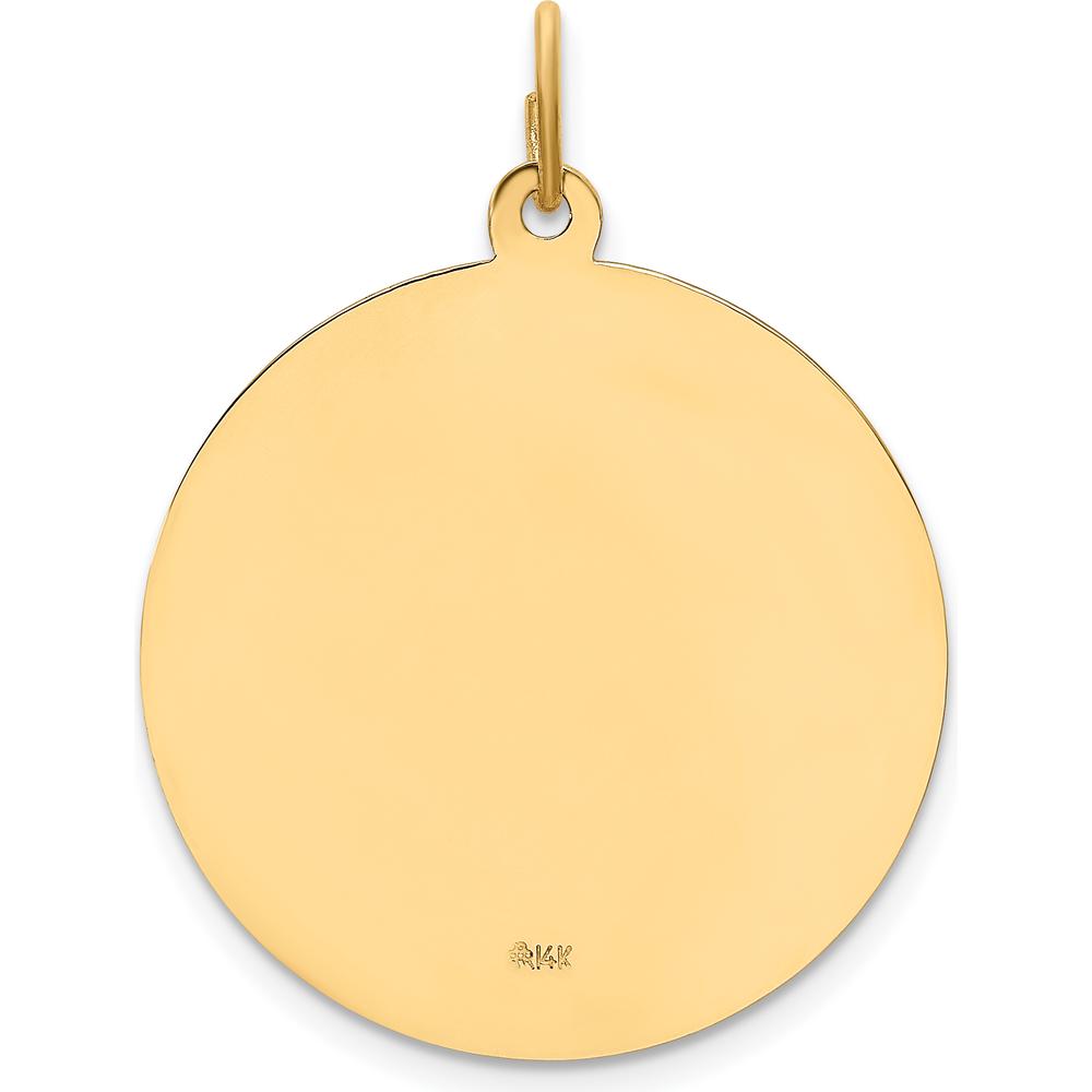 14K Yellow Gold Polished and Satin St. Joseph Medal Pendant - 31mm Length, 24mm Width by Oro Pregiato