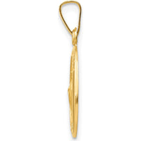 14K Yellow Gold Polished and Satin St. Jude Thaddeus Medal Oval Pendant - 22mm in Length by Oro Pregiato