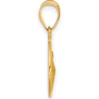 14K Yellow Gold Polished and Satin St. Jude Thaddeus Medal Round Charm - 21.2mm Length by Oro Pregiato
