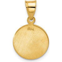 14K Yellow Gold Polished and Satin St. Jude Thaddeus Medal Round Charm - 21.2mm Length by Oro Pregiato