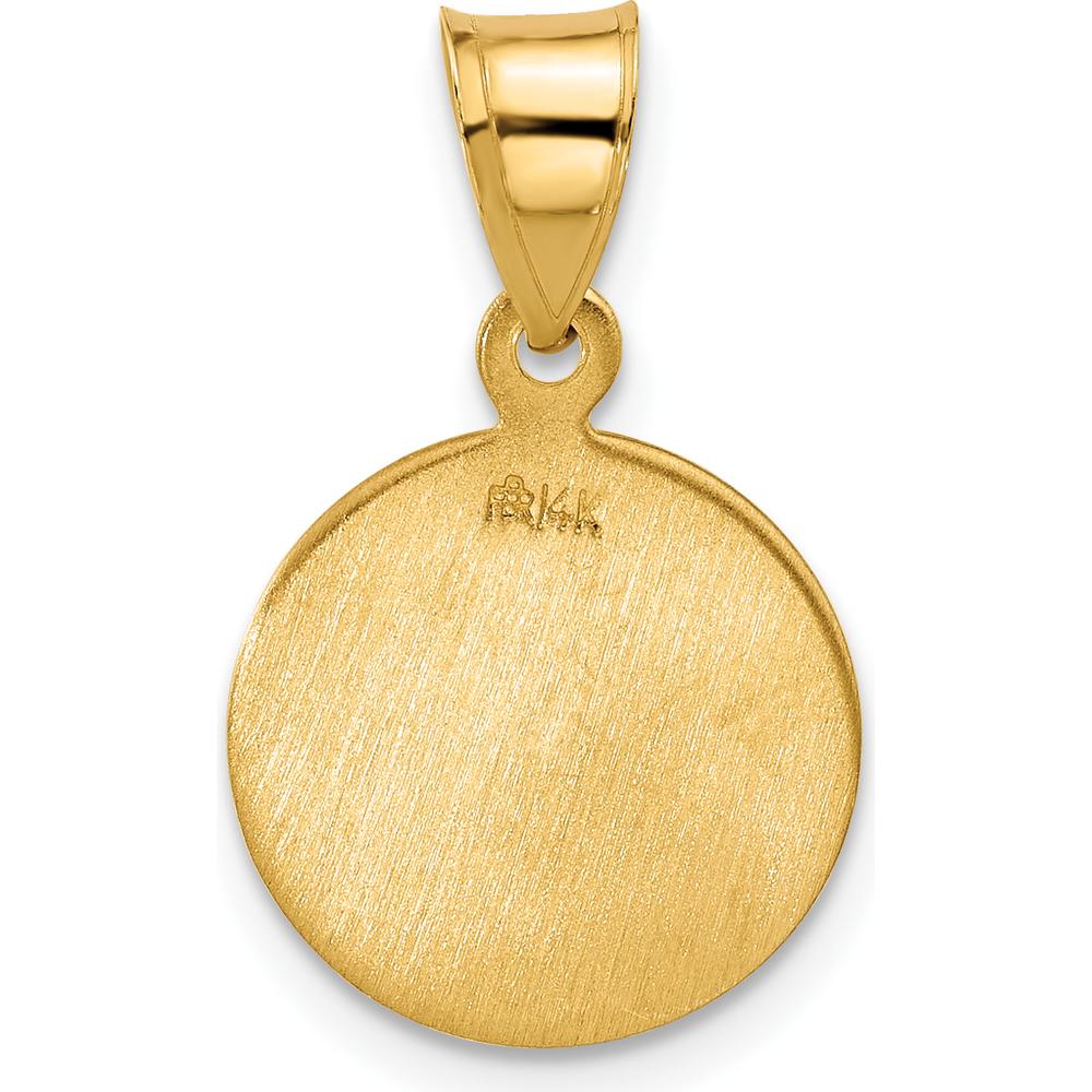 14K Yellow Gold Polished and Satin St. Jude Thaddeus Medal Round Charm - 21.2mm Length by Oro Pregiato