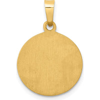 14K Yellow Gold Polished and Satin St. Lucy Medal Pendant - 17.3mm Length by Oro Pregiato