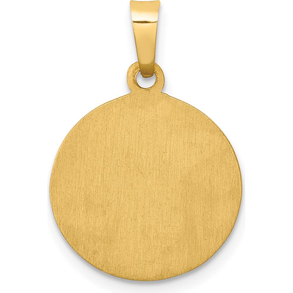14K Yellow Gold Polished and Satin St. Lucy Medal Pendant - 17.3mm Length by Oro Pregiato