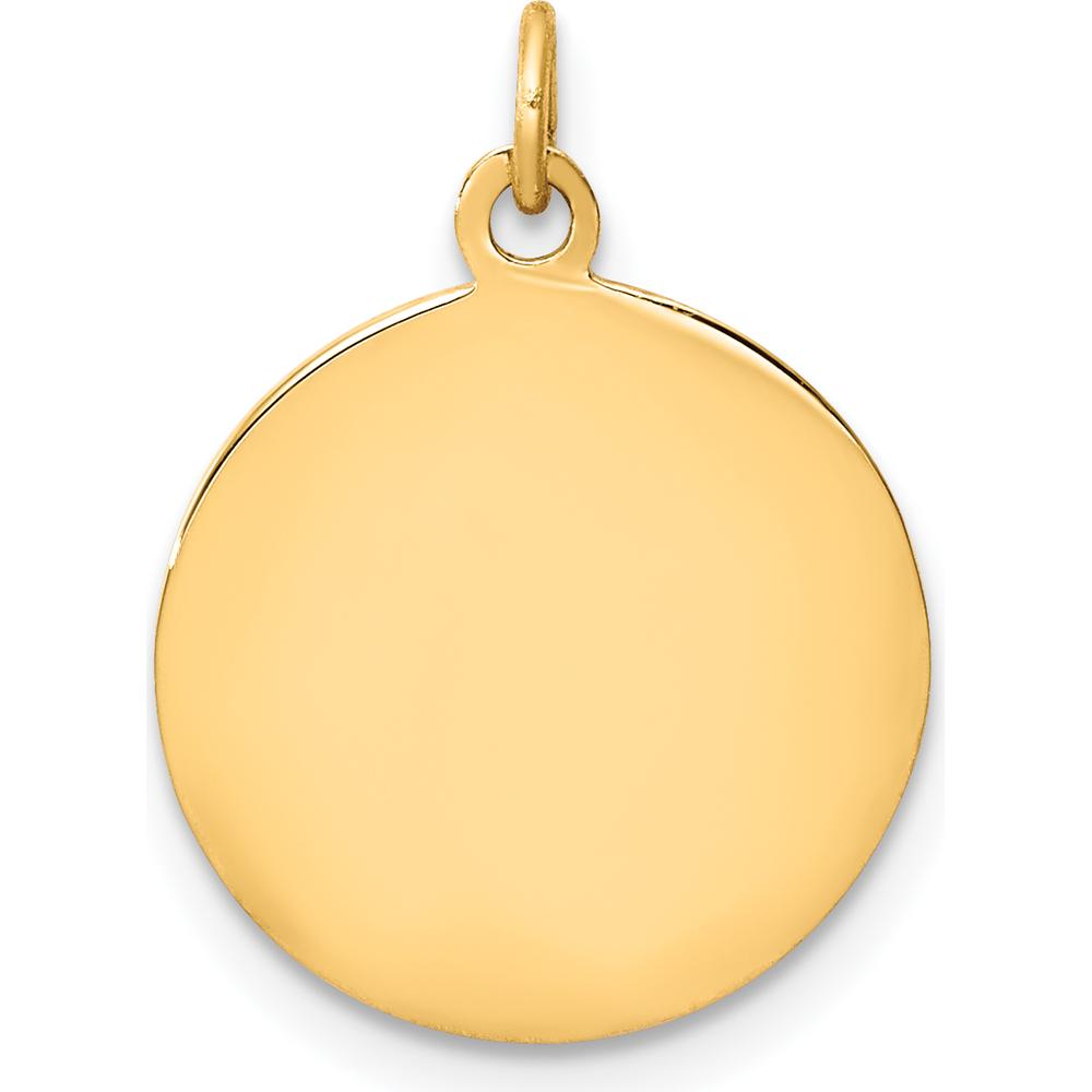 14K Yellow Gold Polished and Satin St. Luke Medal Charm - 19.75mm Length by Oro Pregiato