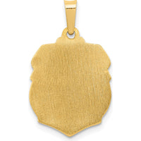 14K Yellow Gold Polished and Satin St. Michael Medal Pendant - 20mm by Oro Pregiato