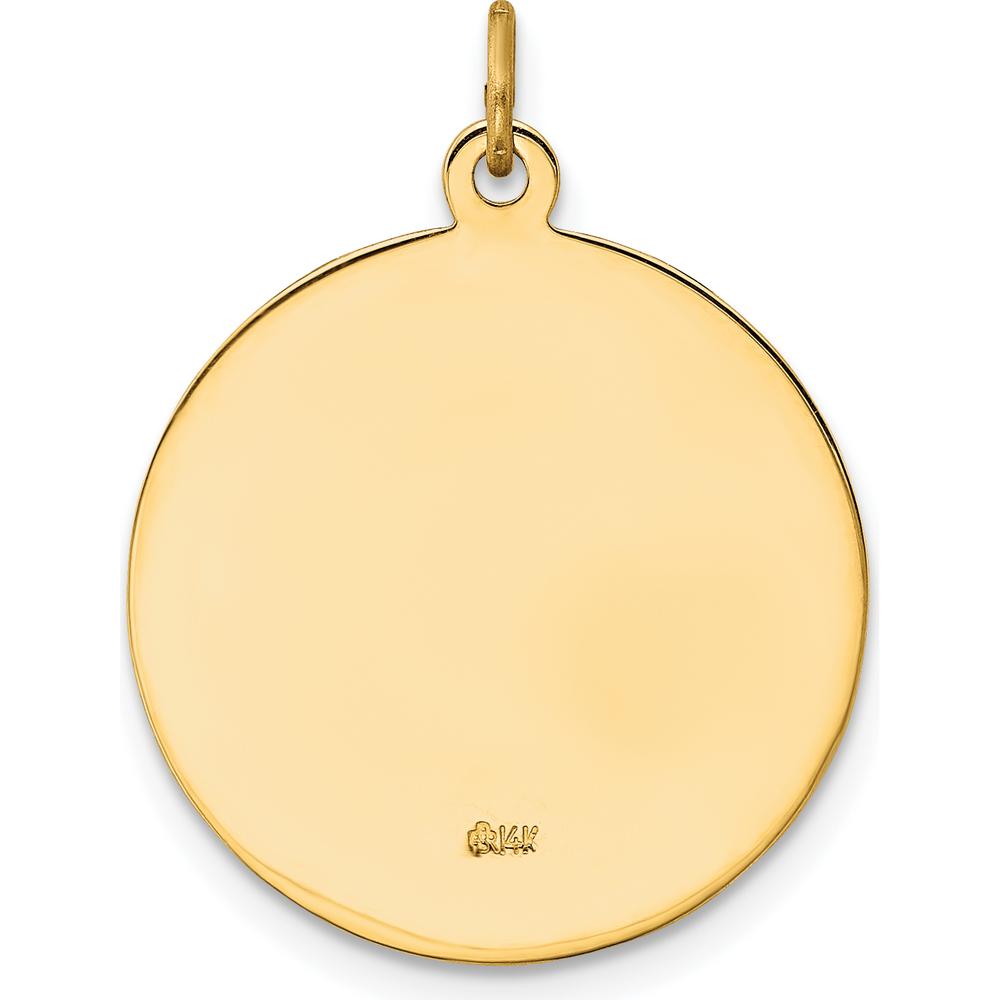 14K Yellow Gold Polished and Satin St. Michael Medal Pendant - 26.5mm by Oro Pregiato