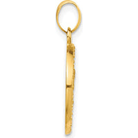 14K Yellow Gold Polished and Satin St. Michael Medal Round Pendant - Symbol of Justice and Protection by Oro Pregiato