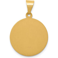 14K Yellow Gold Polished and Satin St Theresa Medal Pendant - 22mm Length by Oro Pregiato