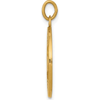 14K Yellow Gold Polished and Satin St. Theresa Medal Pendant - 26mm Length by Oro Pregiato