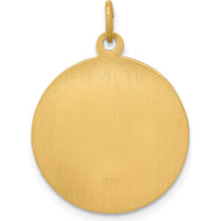14K Yellow Gold Polished and Satin St. Theresa Medal Pendant - 26mm Length by Oro Pregiato