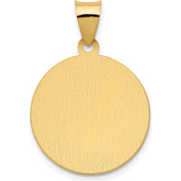 14K Yellow Gold Polished and Satin St. Vincent Medal Pendant - 26.2mm by Oro Pregiato