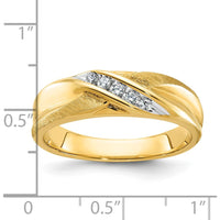 14K Yellow Gold Polished and Satin Tapered Men's Ring Mounting by Monteluci Fine Jewelry