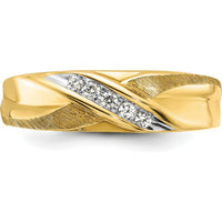 14K Yellow Gold Polished and Satin Tapered Men's Ring Mounting by Monteluci Fine Jewelry