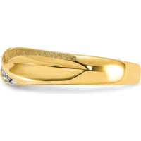 14K Yellow Gold Polished and Satin Tapered Men's Ring Mounting by Monteluci Fine Jewelry