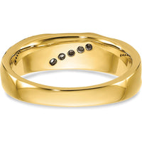 14K Yellow Gold Polished and Satin Tapered Men's Ring Mounting by Monteluci Fine Jewelry