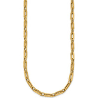 14K Yellow Gold Polished and Textured 4.8mm Double Fancy Link Necklace - 18.5" Length by 0